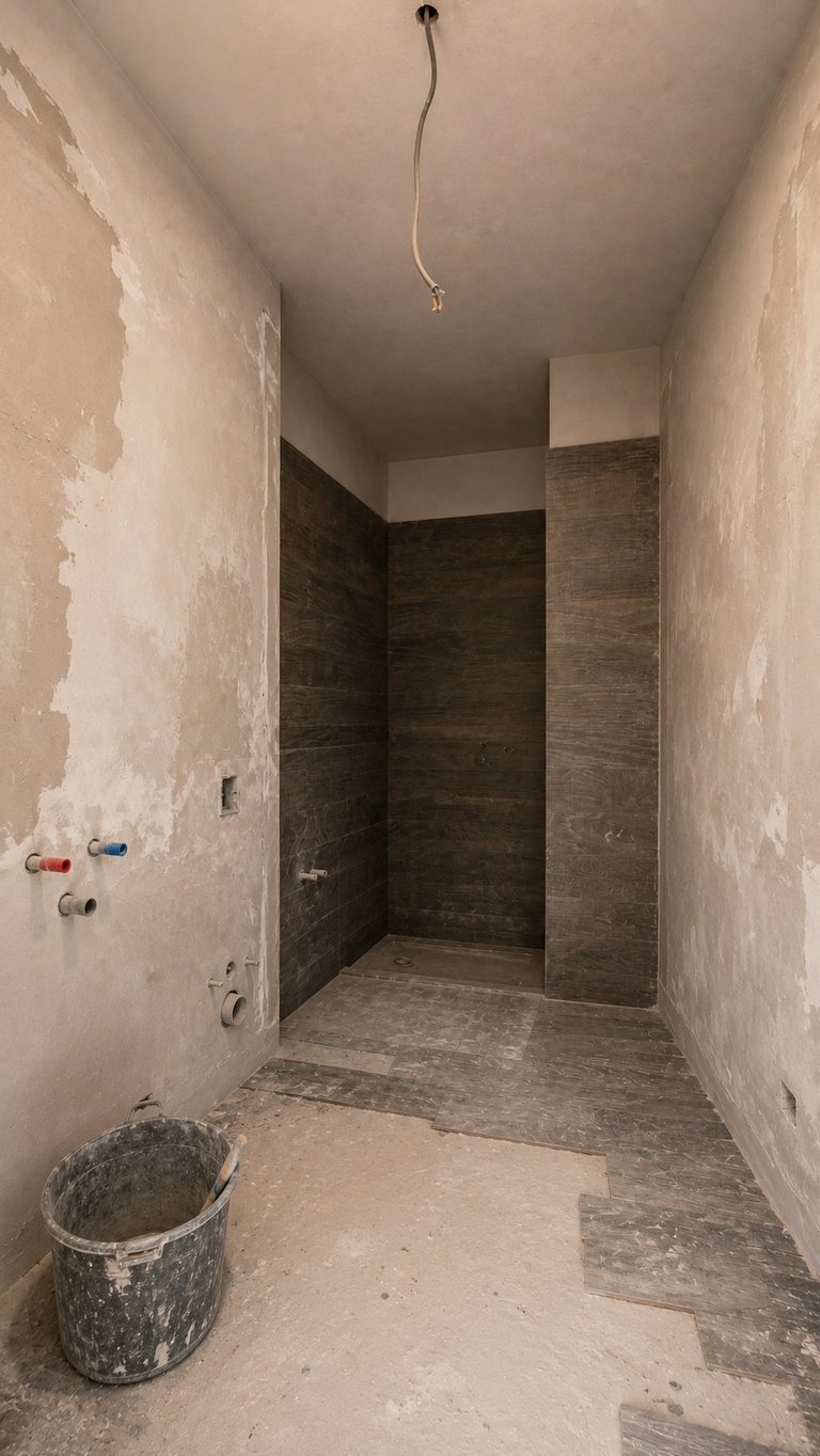 Badezimmer im Rohbauzustand