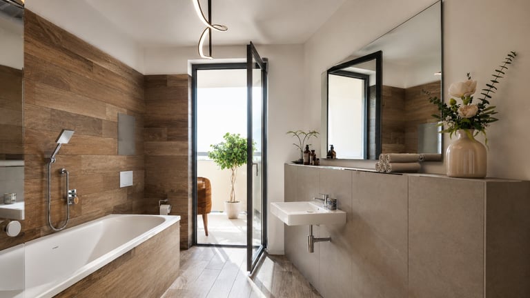 Innenvisualisierung eines Badezimmers mit Badewanne