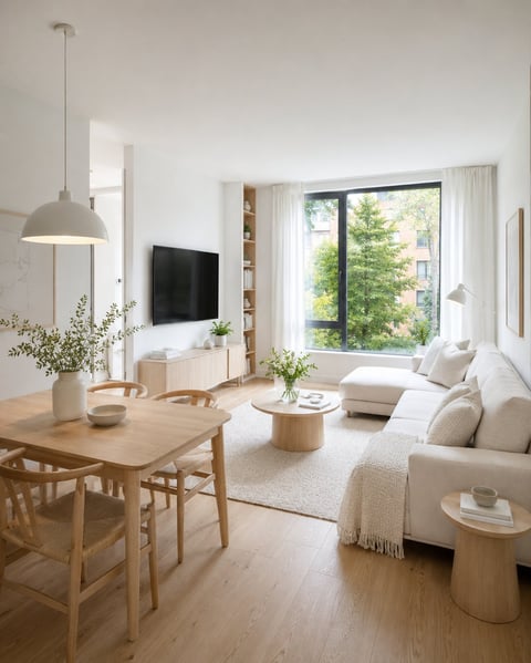 Wohnraumvisualisierung im skandinavischen Stil