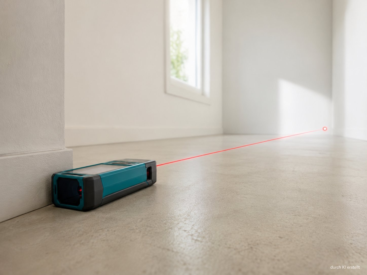 Aufmaß eines leeren Raumes mit Lasermessgerät