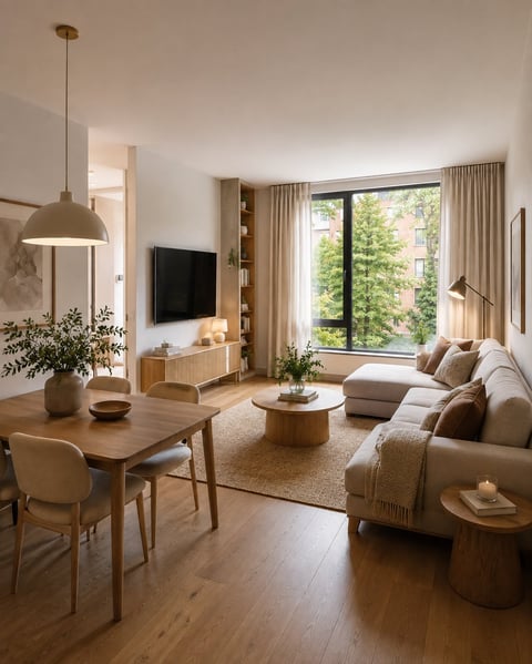 Wohnraumvisualisierung im Stil Warm Modern