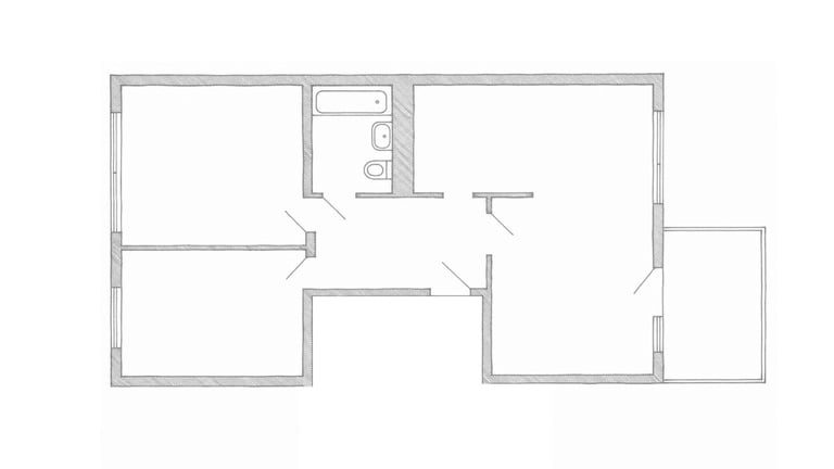 2D-Grundriss einer Wohnung